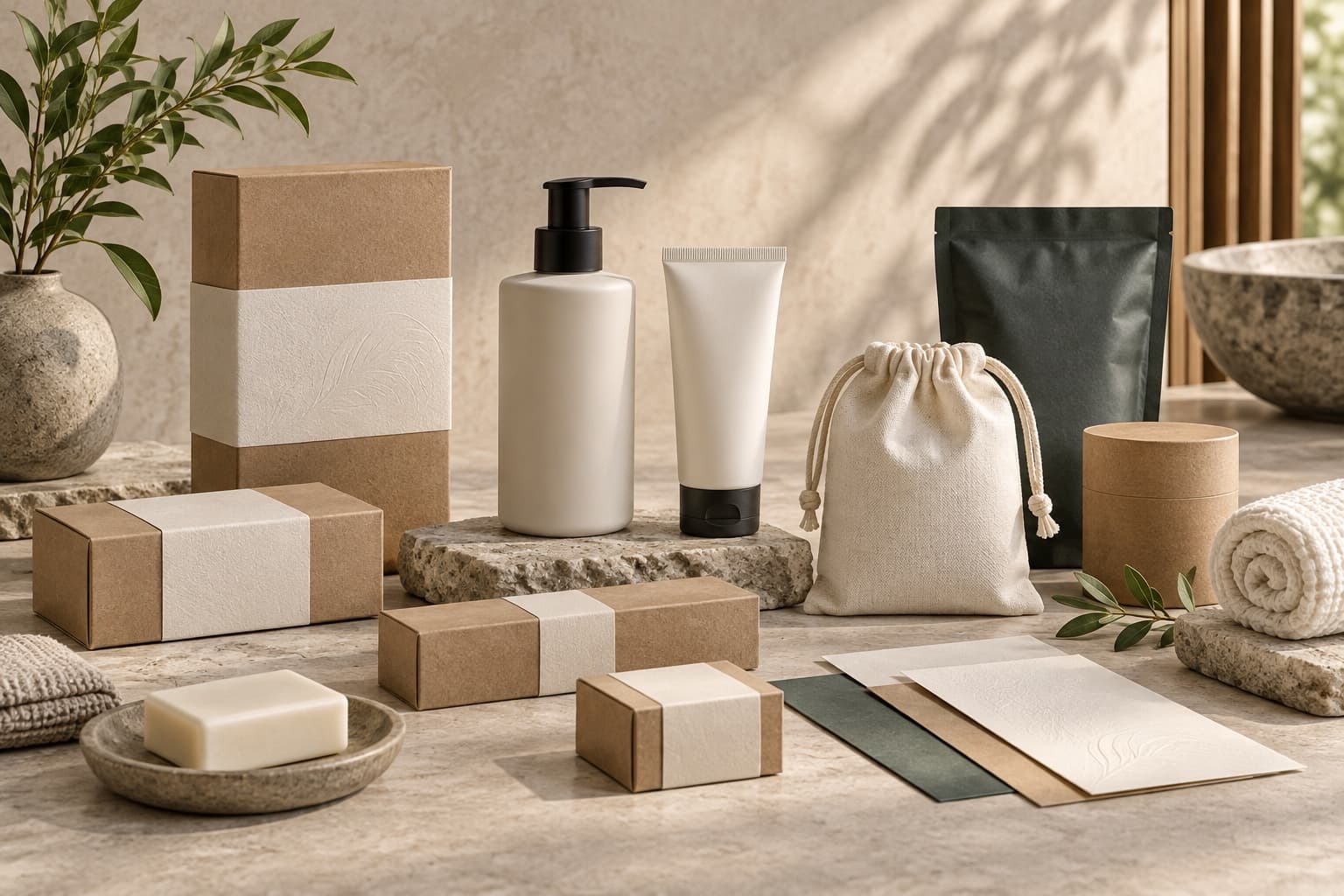 Customisable hotel amenity boxes, sleeves, and pouches