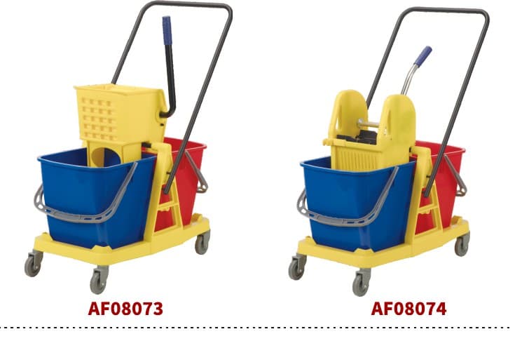 AF08073 / AF08074 Two-Bucket Wringer Trolley, 60 L